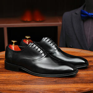 Chaussures Oxford en cuir de vachette pleine fleur avec talon amorti et design antidérapant, chaussures habillées pour hommes, chaussures en cuir - Product Image 3