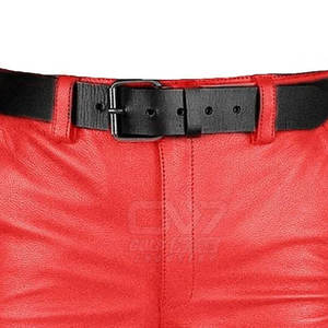 กางเกงขาสั้นหนังแฟชั่นผู้ชายแบบมีซิป - Product Image 4