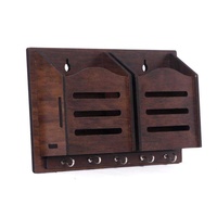 Porte-clés mural en bois avec boîte de rangement - Style traditionnel durable et écologique pour l'organisation de la maison