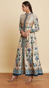 Nouveau Designer Bollywood style Anarkali robe type robe avec Long Net W ork étole avec Chudidaar pour mariage - Product Image 2