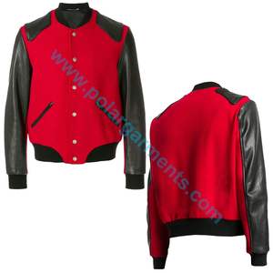 Veste Letterman de baseball personnalisée en gros de bonne qualité bombardier à manches en cuir et en laine pour l'hiver veste universitaire pour hommes personnalisée OEM - Product Image 1