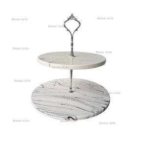 Newest Design Table Top Cake Stand With Highest Quality Marble And Metal Cake <b>Dessert</b> Stand For Sale - Product Image 1