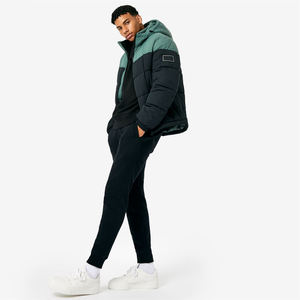 Chaqueta acolchada larga ligera de OEM para hombre, cuello levantado, bolsillo decorado con capucha, material de tela fina de invierno recubierto, nueva condición - Product Image 3