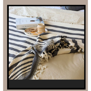 Cubrecama Ligero de Algodón 100% Natural Lavable, Estilo Bohemio a Rayas, 200x320cm para Uso Doméstico - Product Image 2