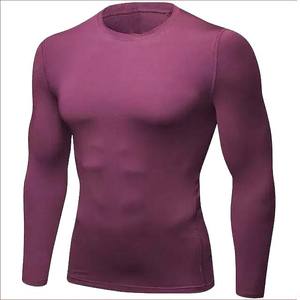 เสื้อรัดรูปแขนยาวสำหรับผู้ชายเสื้อแรชการ์ดผ้าฝ้ายโพลีเอสเตอร์หลากสีสำหรับผู้ใหญ่ - Product Image 5