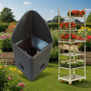 Chariots danois à empiler - Plateforme en contreplaqué à quatre roues avec roues en PU pour le jardin, les courses, le rangement des outils et le transport - Product Image 3
