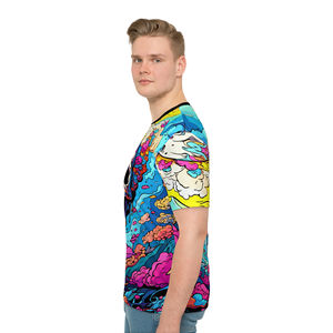 เสื้อยืดฮาโลวีนสำหรับผู้ชายทรงโอเวอร์ไซซ์เสื้อยืดฮาโลวีนแบบถักทอสีพื้นระบายความร้อนเสื้อยืดฮาโลวีน - Product Image 6