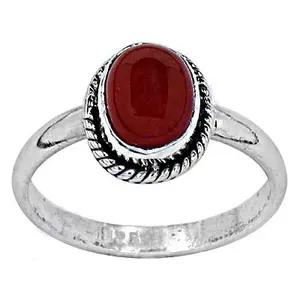 Bague en argent 925 avec cornaline rouge pour femmes, bijoux romantiques en pierres précieuses avec rubis taille radiant, plaqué rhodium, serti en platine - Product Image 3