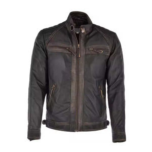 Dernière Tendance Hiver : Blouson Bomber en Cuir Col Montant avec Logo Personnalisé, Style Urbain, Collection 2026 - Product Image 1