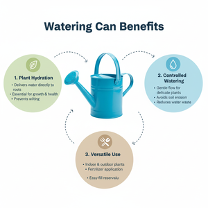 Bidon d'eau de fleur en métal galvanisé en acier moderne personnalisé pour l'arrosage des plantes de jardin - Product Image 3