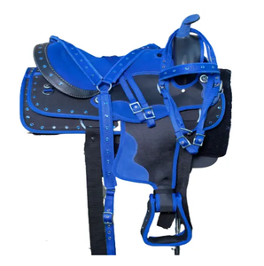 Selle de cheval avec tissu en cuir mini-cœur, selle d'équitation et de randonnée à cheval, selle de plaisir occidentale, selle de course de baril - Product Image 5
