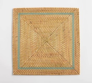 Manteles individuales cuadrados naturales de ratán azul, productos ecológicos hechos en Vietnam, decoración de mesa al por mayor - Product Image 5