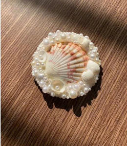 Small Round Seashell <b>Mirror</b> Handmade Vietnam Marine Shell Ornamentation Gift - Product Image 5