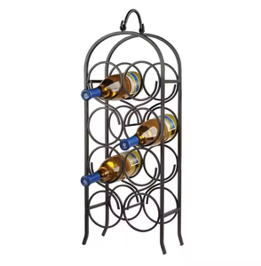 ใหม่ที่วางขวดไวน์โลหะดีไซน์แฟนซีที่วางขวดไวน์หลายชั้นวางขวดไวน์ด้วยการตกแต่ง impex - Product Image 2