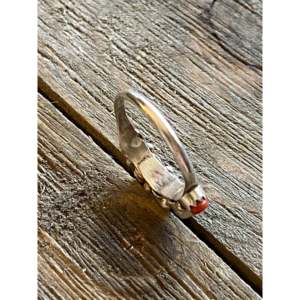 Zuni Handmade Sterling <b>Silver</b> <b>Ring</b> Dainty Multi-Bezel <b>Set</b> Stone Gemstone Size 7 Everyday Wear Jewelry - Product Image 5