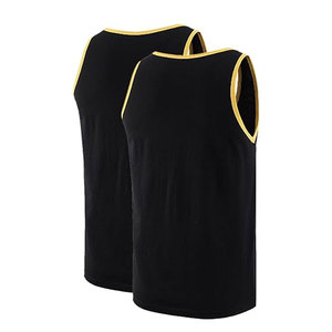 Camiseta sin mangas de algodón central para hombre, camiseta informal con músculos, Mangas de dos tonos, transpirable, lavado, estampado bordado - Product Image 2