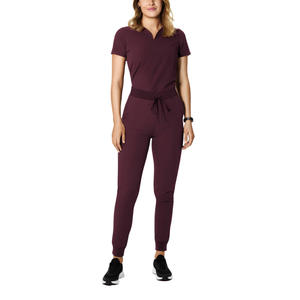 Tenues d'infirmière personnalisées avec logo pour femmes, col en V incurvé, taille XL, ensembles d'uniformes d'infirmière, fabrication directe, spandex chirurgical - Product Image 1