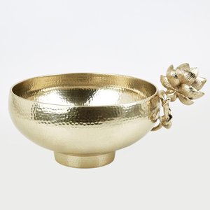 Elegant Hammered Brass Bowl with Artistic <b>Tree</b> <b>Branch</b> Base Perfect for Home Decor and Gifting - Product Image 2