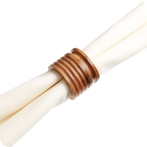 Servilleteros de madera de Acacia con corte de diamante, diseño de mano moderno, decoración Premium para fiesta de boda en casa, servilleteros de mesa de comedor Premium - Product Image 5