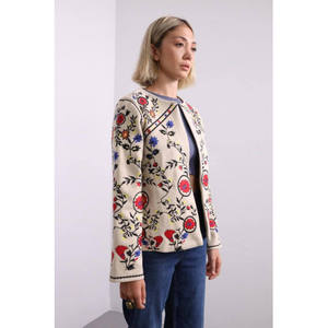 เสื้อสั้นยูเครนสำหรับผู้หญิง, เสื้อเบลาส์โบโฮขนาดเล็กสีดำปักลายยูเครนไซส์พิเศษ - Product Image 5