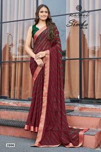 ชุดส่าหรีพิมพ์ลายผ้าจอร์เจียแบบใหม่สุดพิเศษสำหรับงานปาร์ตี้สไตล์แคตตาล็อกเต็มรูปแบบ - Product Image 5