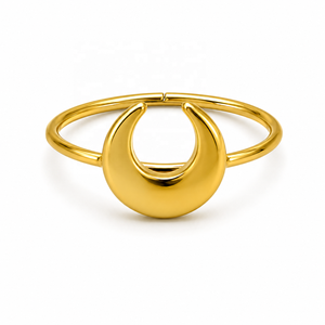 JJBRAVO Solid Gold <b>Moon</b> Shape Minimalist Contemporary Nose Stud and Cartilage Piercing for Women Fine Jewelry OEM ODM Wholesale - Product Image 3