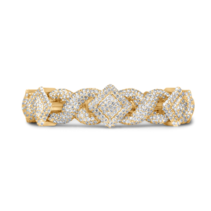 <b>Infinity</b> Link Asscher Moissanite Diamond Studded 10k Yellow Square <b>Bracelet</b> Unisex Hip Hop Fashion Statement Gift - Product Image 4