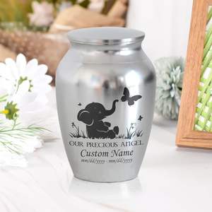 Mini urnes personnalisées souvenir commémoratif décoratif en acier inoxydable avec urnes commémoratives bébé éléphant pour bébé garçon urne personnalisée - Product Image 4