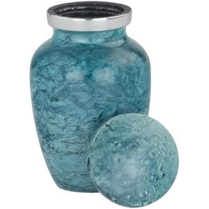 Urna de cremación de metal de diseño vintage de color azul cielo con colores y tamaños personalizados para el hogar a precios al por mayor - Product Image 2