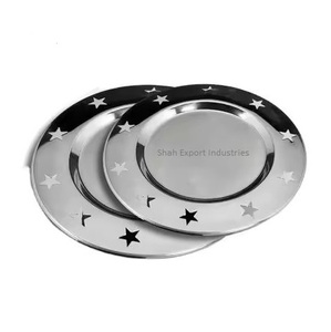 Plaques de présentation rondes en métal plaqué cuivre martelé sans danger pour la maison et les fêtes de mariage vaisselle de table vaisselle - Product Image 4