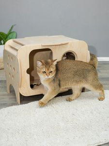 2025ใหม่ทันสมัยเฟอร์นิเจอร์สุนัขไม้บ้านสุนัขประตูอะคริลิคเตียงไม้สำหรับสัตว์เลี้ยงสุดหรูบ้านสุนัขแมวไม้สำหรับขายในร่ม - Product Image 2