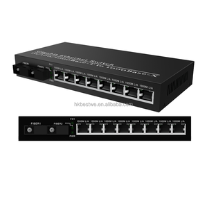 Low Price Single-Mode Single Fiber 2SC to 8RJ45 Fiber Optic <b>Ethernet</b> Converter 3KM - Product Image 2