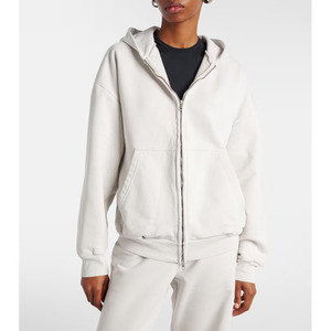 Sudadera con capucha y cremallera de invierno personalizada para mujer 100% tela de algodón logotipo frontal servicio ODM para promoción de marca - Product Image 3