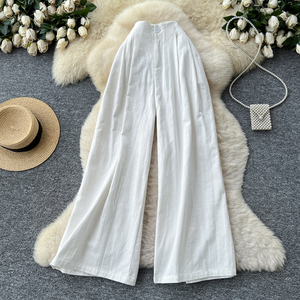 Pantalon large décontracté respirant en polyester/coton teint en pièce à taille haute imprimé pour femme – Collection Automne 2025 - Product Image 4