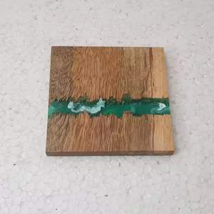 Cubiertos de madera de resina epoxi hechos a mano de estilo de lujo, alfombrillas para tazas de té, almohadillas a precio al por mayor, vajilla estándar, posavasos para bebidas - Product Image 2