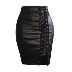 Vente en gros de jupes pour femmes personnalisées de qualité supérieure en cuir respirant jupes pour femmes grande taille en cuir à la mode - Product Image 2