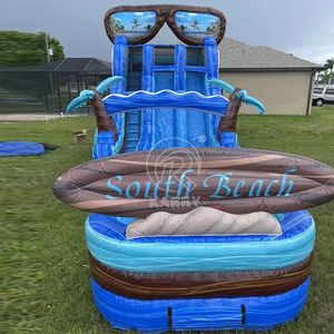 Toboggan aquatique gonflable géant avec piscine, château gonflable commercial en PVC, toboggan de parc d'attractions extérieur, Mico M8601 - Product Image 3
