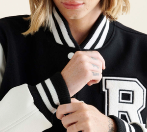 แจ็คเก็ตวาร์ซิตี้ผู้หญิงทรงโอเวอร์ไซส์ แจ็คเก็ตเบสบอลลำลอง แจ็คเก็ตบอมเบอร์สตรีทแวร์ แจ็คเก็ตเลตเตอร์แมน แฟชั่นเสื้อคลุมสำหรับสาวๆ ผู้หญิง - Product Image 4