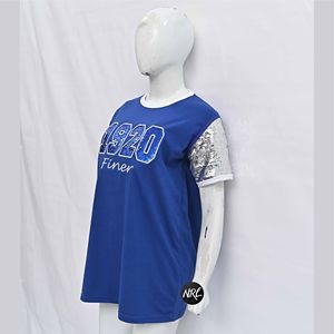 Camiseta azul informal para verano, manga corta, transpirable, venta al por mayor, fabricante de alta calidad, camisetas elegantes de diseño de fiesta a la moda - Product Image 5