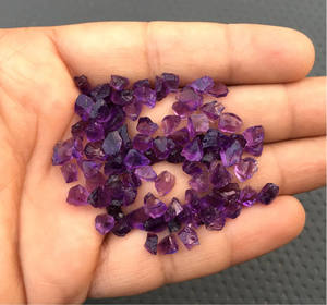 February Birthstone 50-Piece Natural Purple <b>Amethyst</b> 4-6 MM Loose Gemstones in Rough Size <b>Raw</b> <b>Amethysts</b> - Product Image 3