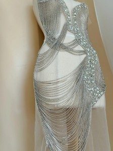 Aplique de corpiño de diamantes de imitación con flecos y cadenas para mono, disfraz, vestido de club de fiesta - Product Image 2