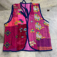Veste pour femme en coton respirant matelassée brodée Suzani vintage faite à la main en Inde, élégante veste d'été à fleurs, design court