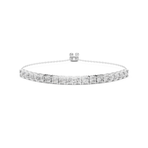 Minimalist Round Moissanite <b>Adjustable</b> <b>Bracelet</b> 925 Sterling Silver Dainty Jewelry - Product Image 5