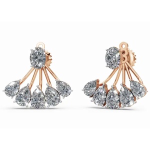 Pendientes de Diamantes Ovalados Elysia de Oro de 14 Quilates, Exclusivos y Más Vendidos, Joyería Cultivada en Laboratorio, Proveedor Mayorista - Product Image 5