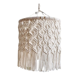 Tienong 2024, pantalla de lámpara de macramé, diseño moderno, cubierta de araña Bohemia, decoración Vintage hecha a mano para el hogar con flecos para lámpara de techo - Product Image 1