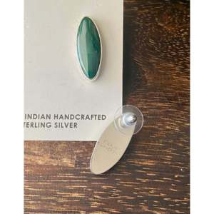 Pendientes Colgantes Hechos a Mano en Plata de Ley y Malaquita con Diseño de Gota de Agua Estilo Navajo - Product Image 5