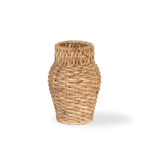 แจกันทรงโต๊ะทำจากไม้ทรงกลมสไตล์เรียบง่ายแจกันวางพื้นประดับต้นผักตบชวาตกแต่งโต๊ะแบบเวียดนาม - Product Image 1