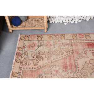 พรมวินเทจสไตล์ตุรกี ขนาด 4.1x7.3 ฟุต สีเบจขอบสีทอง ทำจากขนสัตว์ - Product Image 5