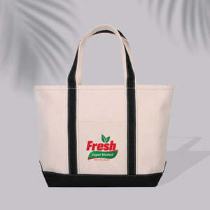 Your Logo Beach <b>Tote</b> Bag Eco-Friendly Cotton Heat Transfer Printing Recyclable PP Material Medium Size for Daily Use Advertising - Product Image 1