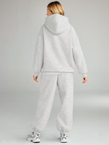 Conjunto de chándal informal de 2 piezas con capucha y estampado de gran tamaño para mujer, traje deportivo informal de 4 vías de alta calidad para Otoño e Invierno - Product Image 5